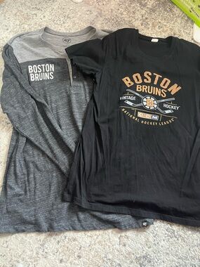 47 Brand Boston Bruins Black & Gray Tee Set